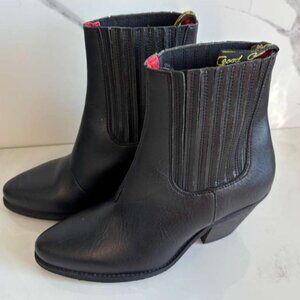 Good Guys Womens Daisy Vegan Leather Cuban Heel Ankle Boots Black Size 40